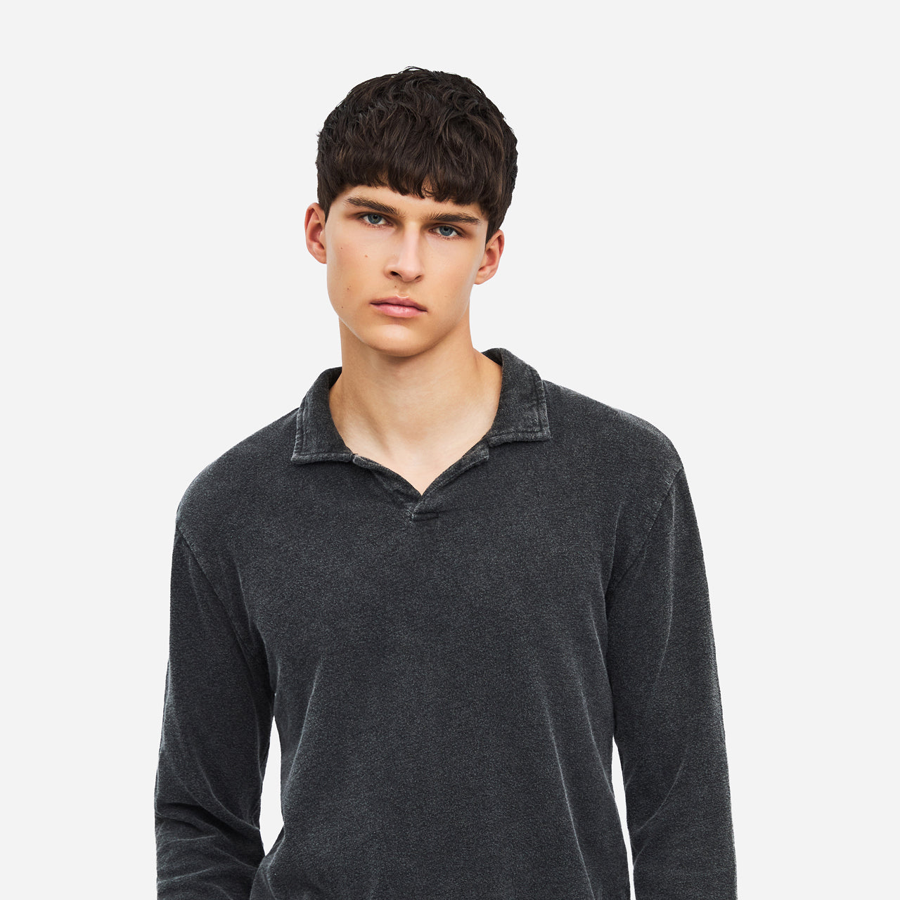 Slub Poloshirt Langarm