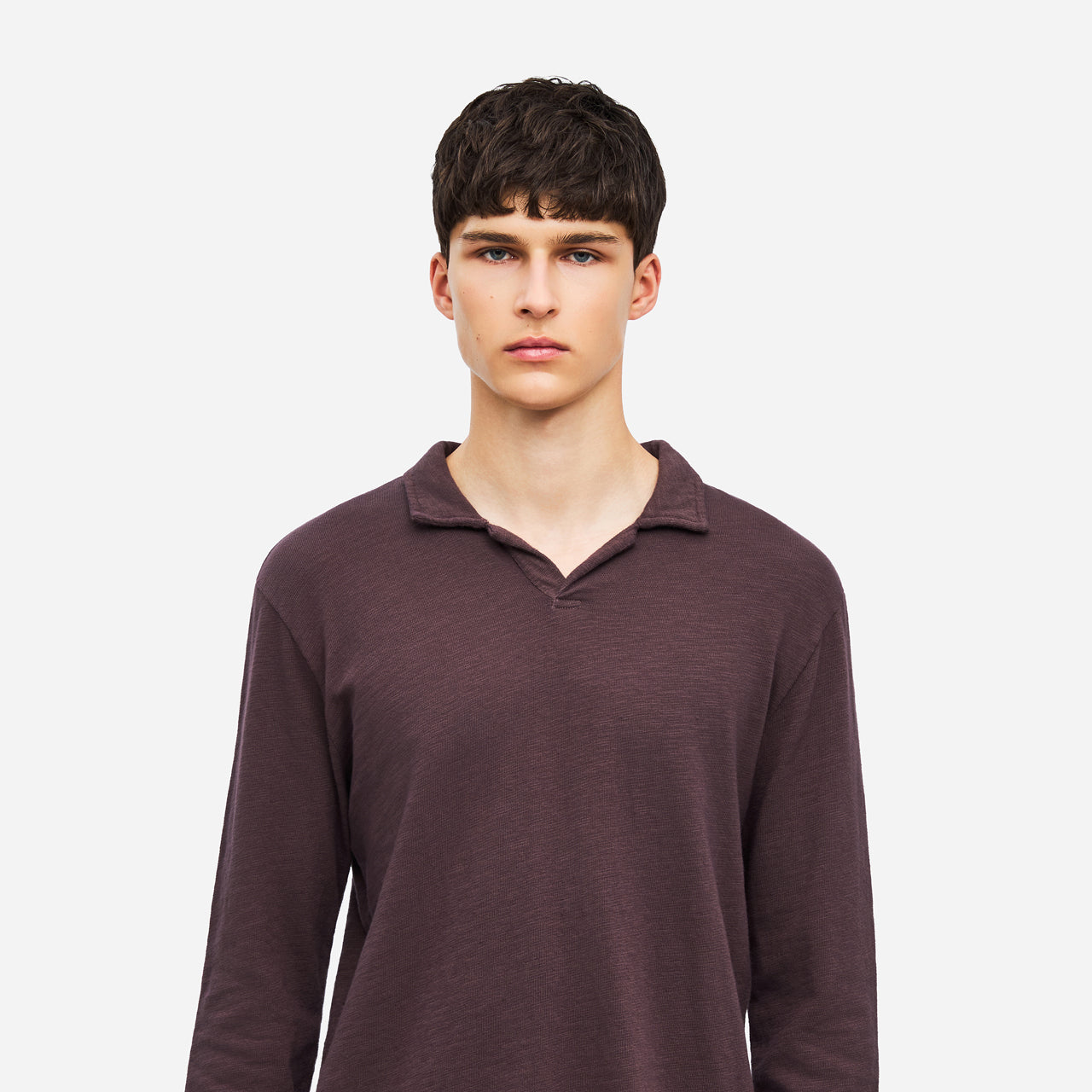 Slub Poloshirt Langarm