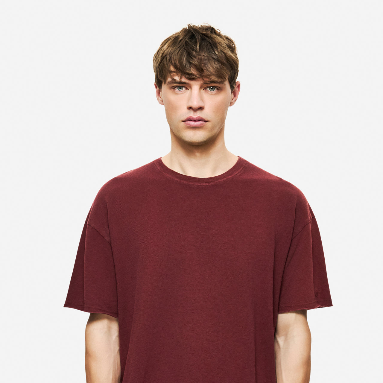 Piqué T-Shirt mit Raw-Edge-Kanten