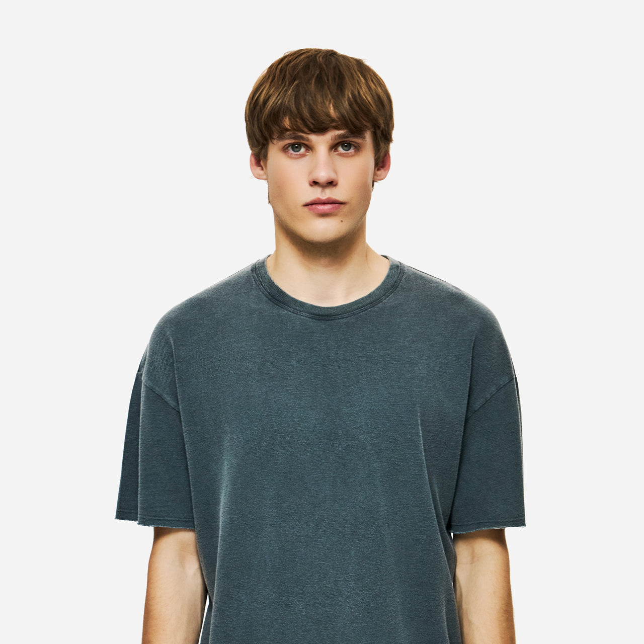 Piqué T-Shirt mit Raw-Edge-Kanten
