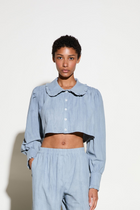 CROP Bluse mit Kragen